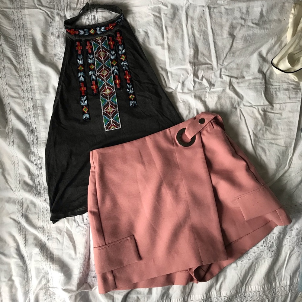 Black/Gray Ecoté beaded top